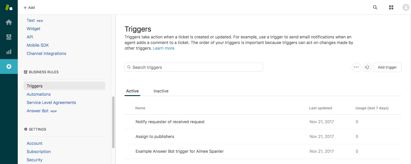 Manually updating business rules for CCs and followers Zendesk help