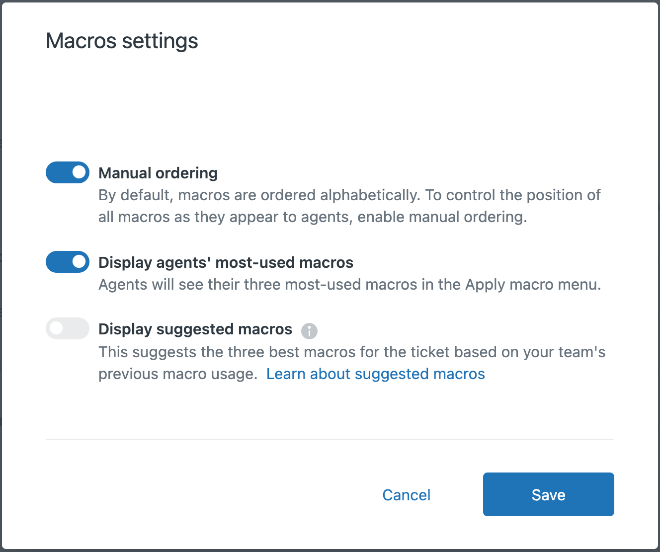 Organizing and managing your macros Zendesk help