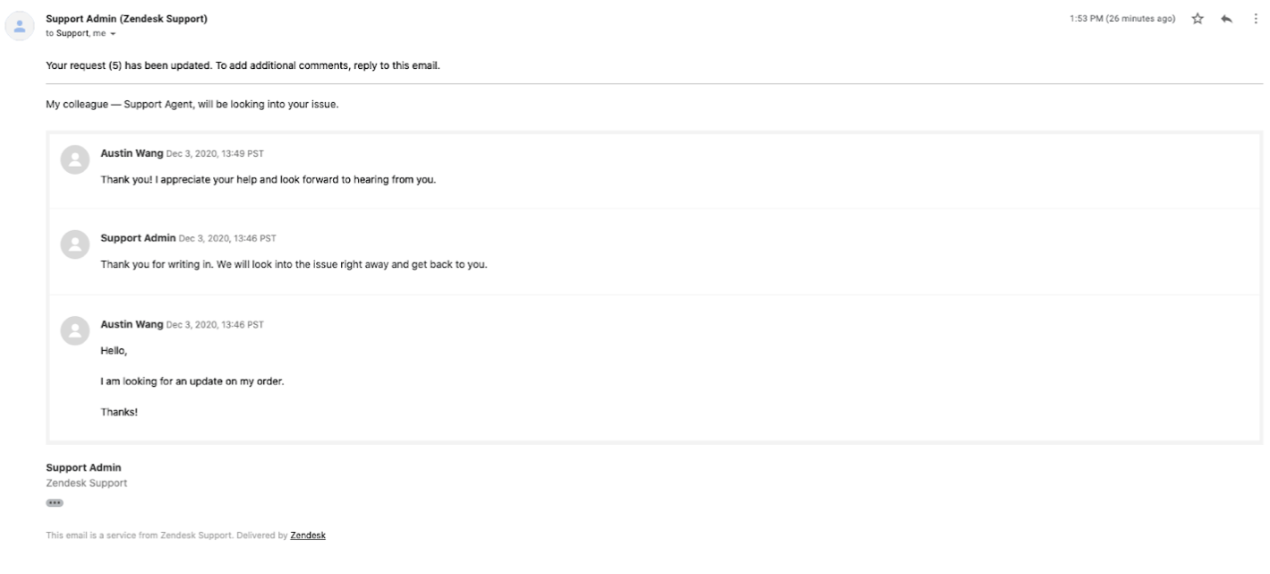 Understanding simplified email threading Zendesk help