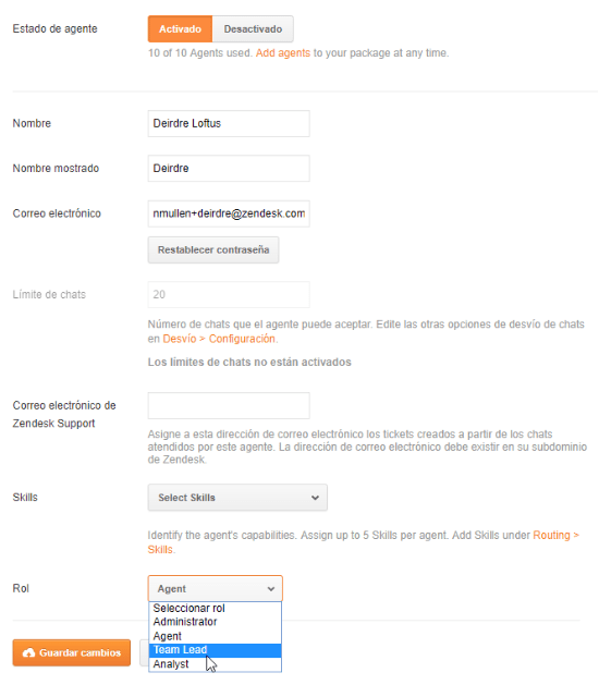 Creación de roles personalizados de Chat y asignación de usuarios