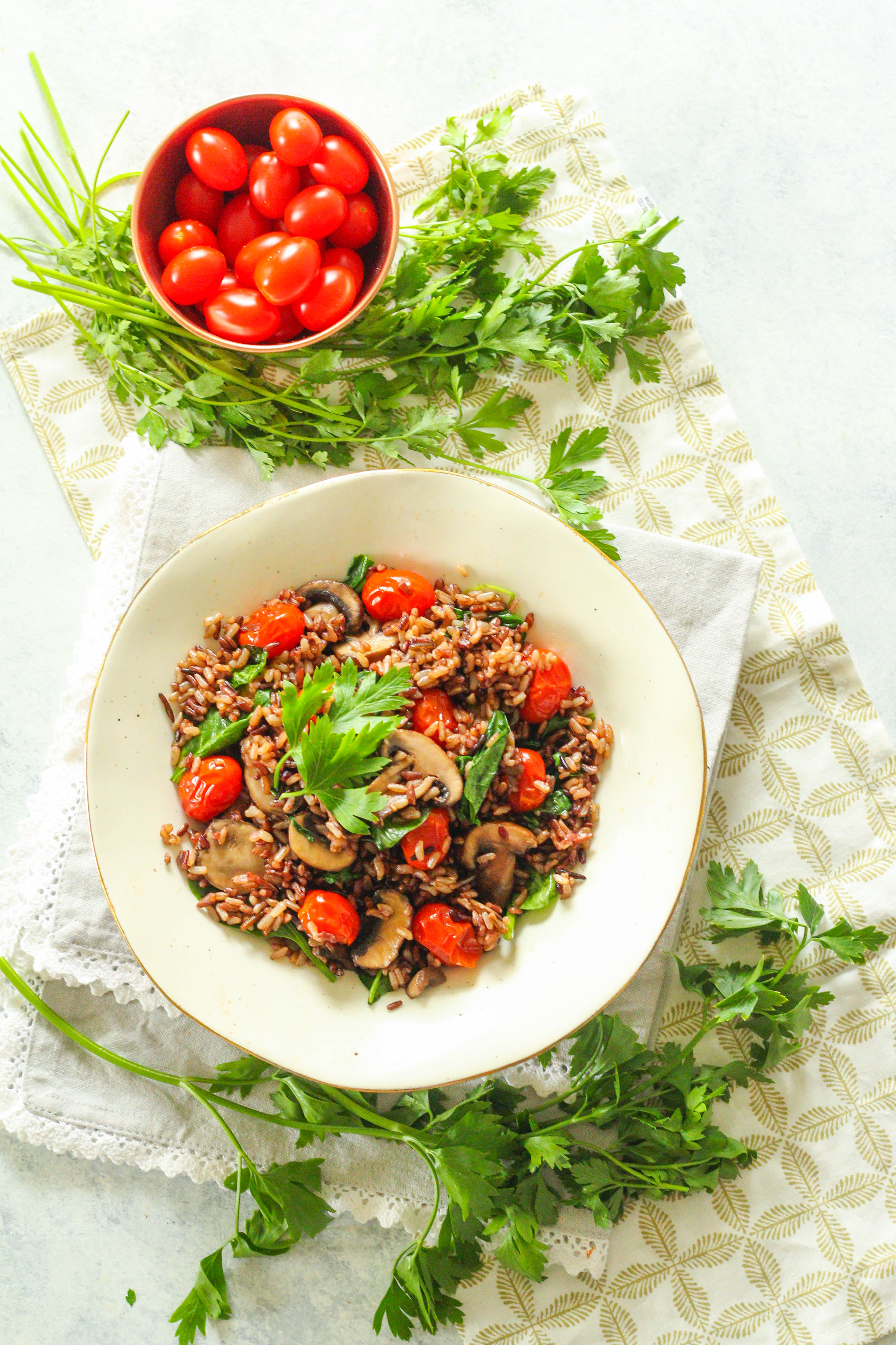 Instant Pot Wild Rice Bowl with Burst Cherry Tomatoes