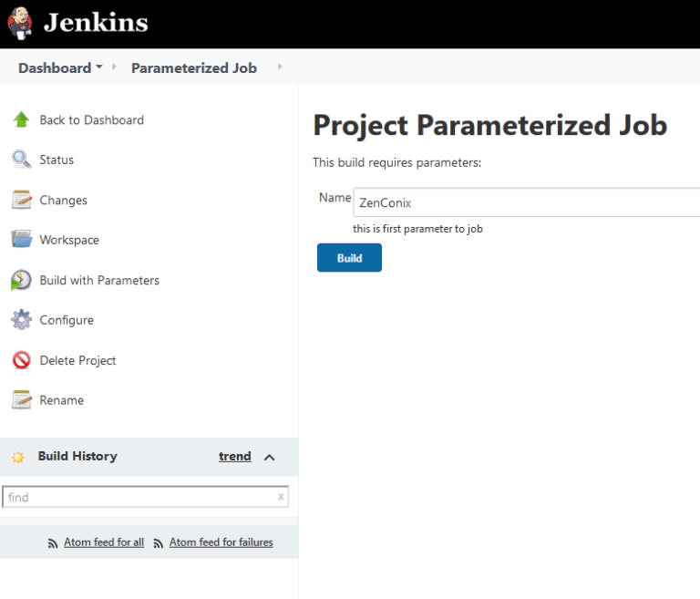 ZenConixCreate Parameterized job in Jenkins ZenConix