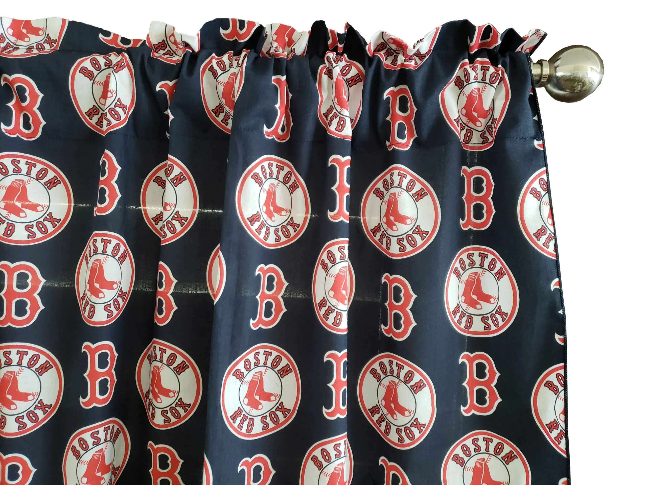 Boston Red Sox Window Curtain / Valance Zen Creative Designs