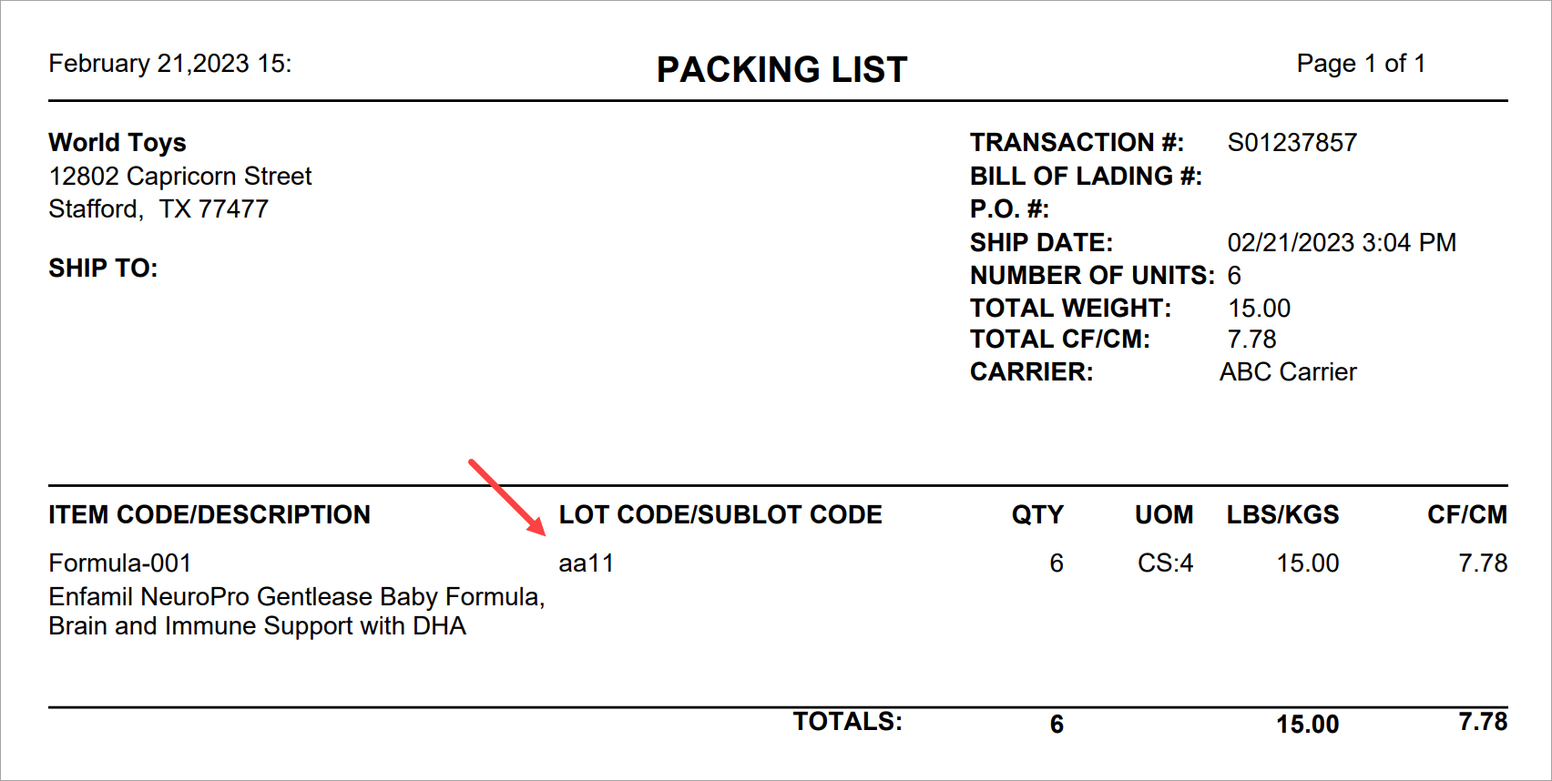 Enable Variable Lot Codes (Example) Da Vinci Unified