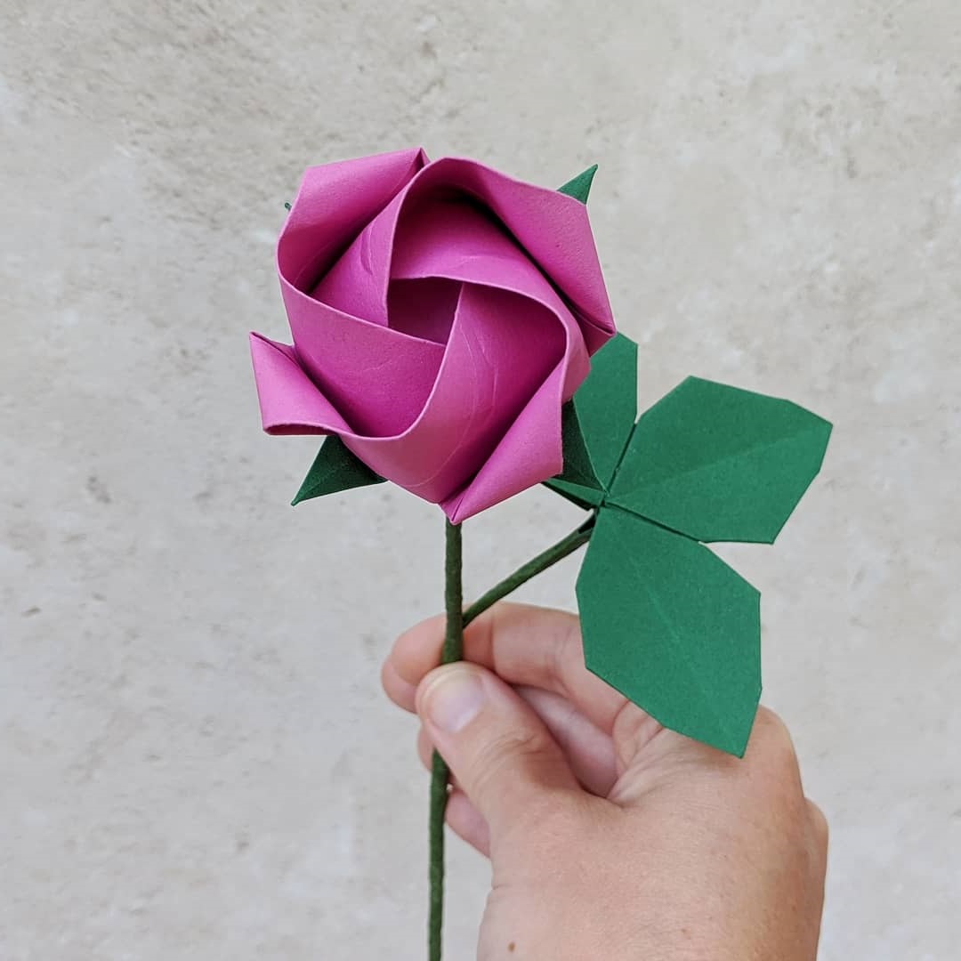 Rose origami bricolage Tutoriel DIY facile