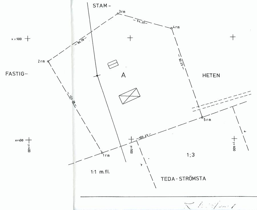 Sol Tomt Karta Tomtkarta över Solberga med hörnpunktskoordinater