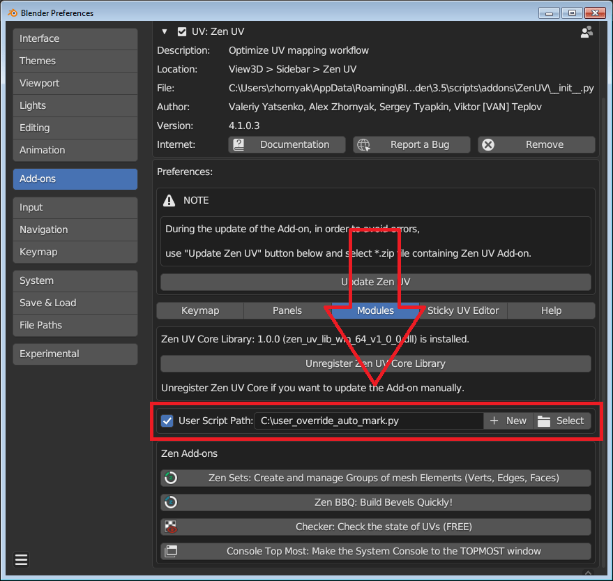 User Script Zen UV 4.4 for Blender