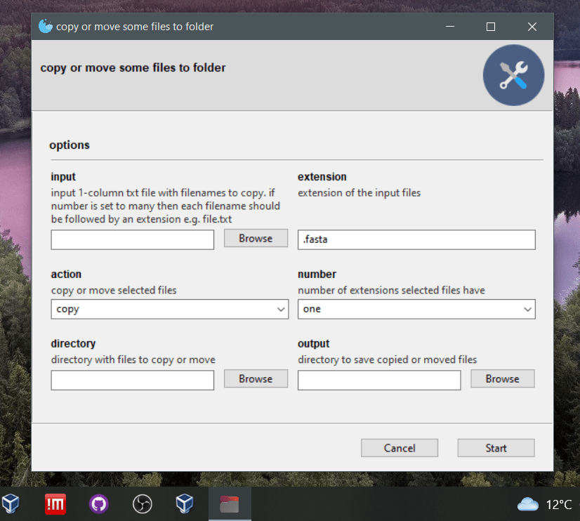 copy or move some files to folder(Windows and linux GUI app)