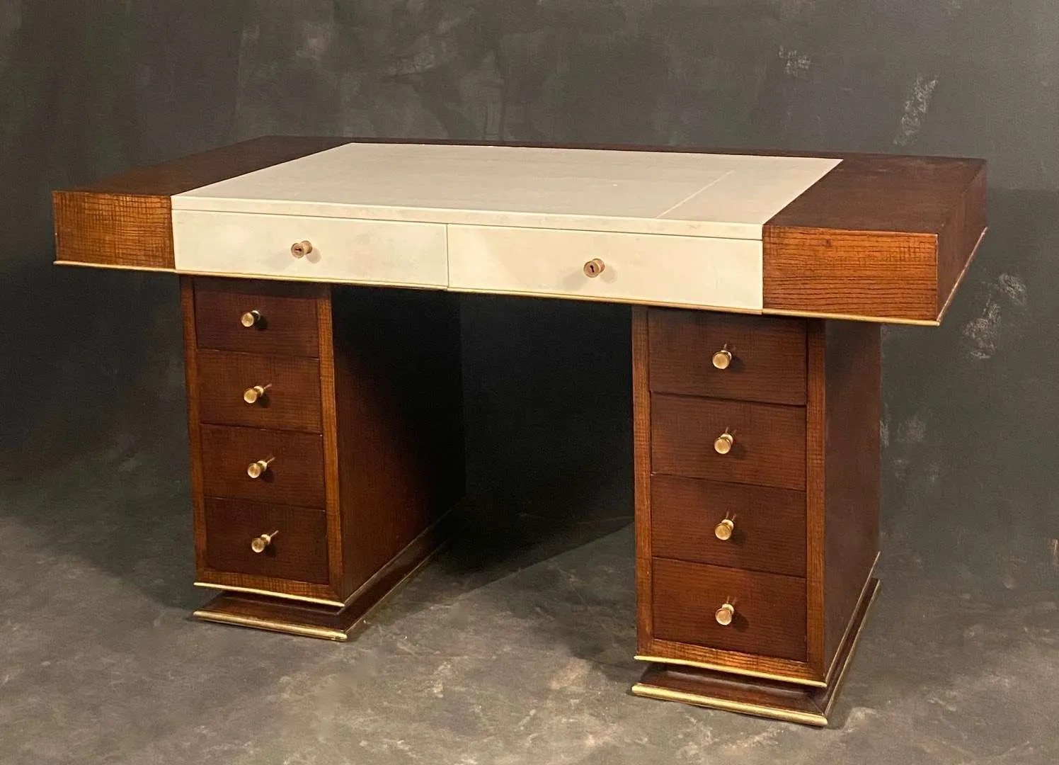 Antique French Art Deco Pedistal Desk Zentner Collection