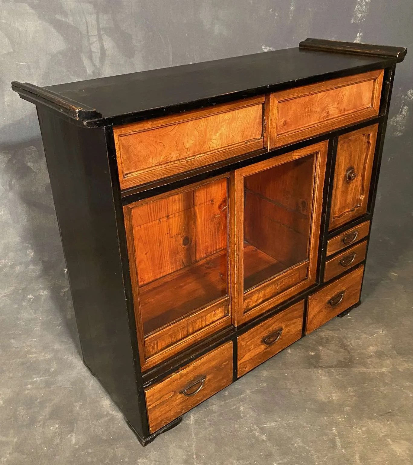 Antique Japanese Cha Tansu Chest Late Meiji Zentner Collection