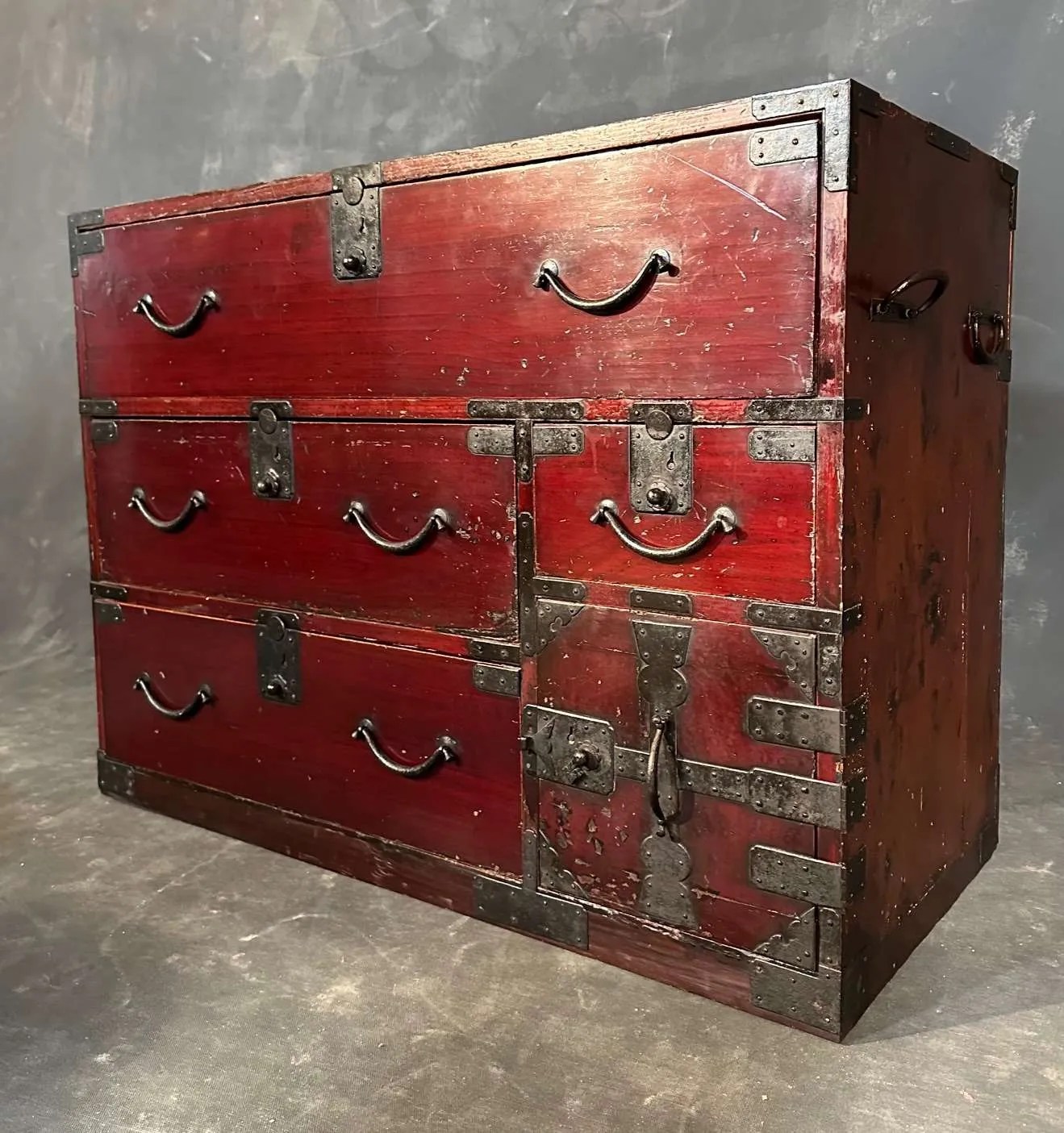Antique Japanese Small Kimono Tansu Chest Meiji Zentner Collection