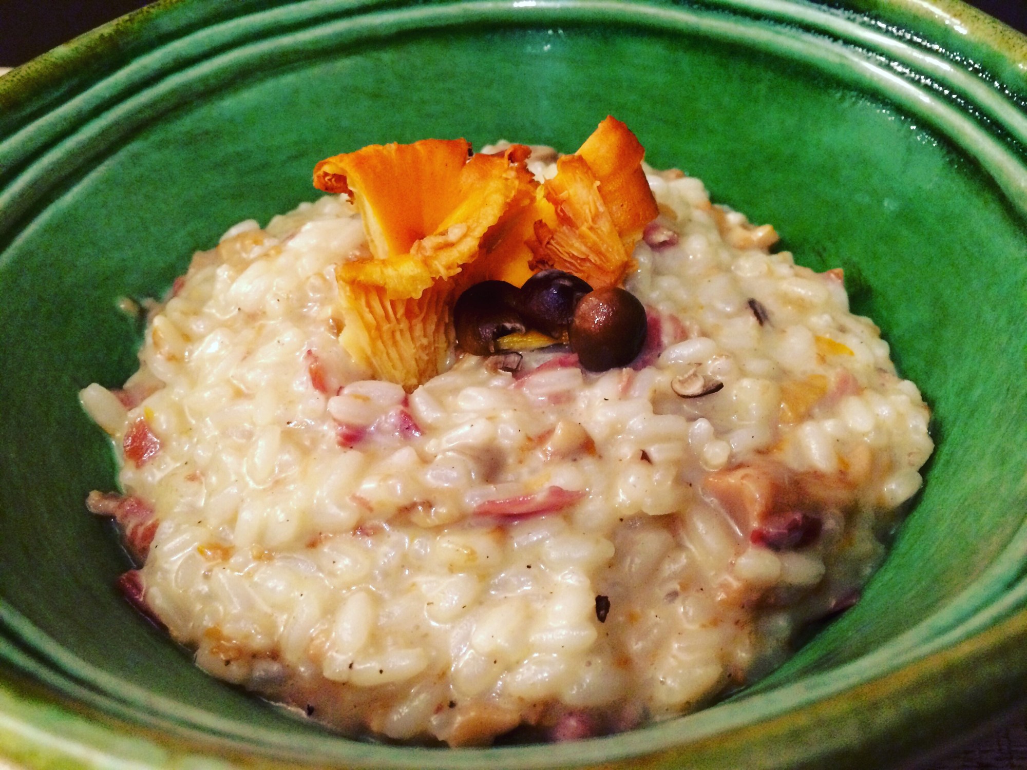 Risotto funghi e speck mantecato al taleggio Zenzero in Cucina
