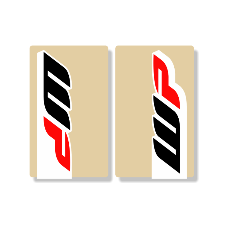 WP UPPER FORK DECALS CLEARBLACK FACTORY ZERO9 MX GRAPHICS