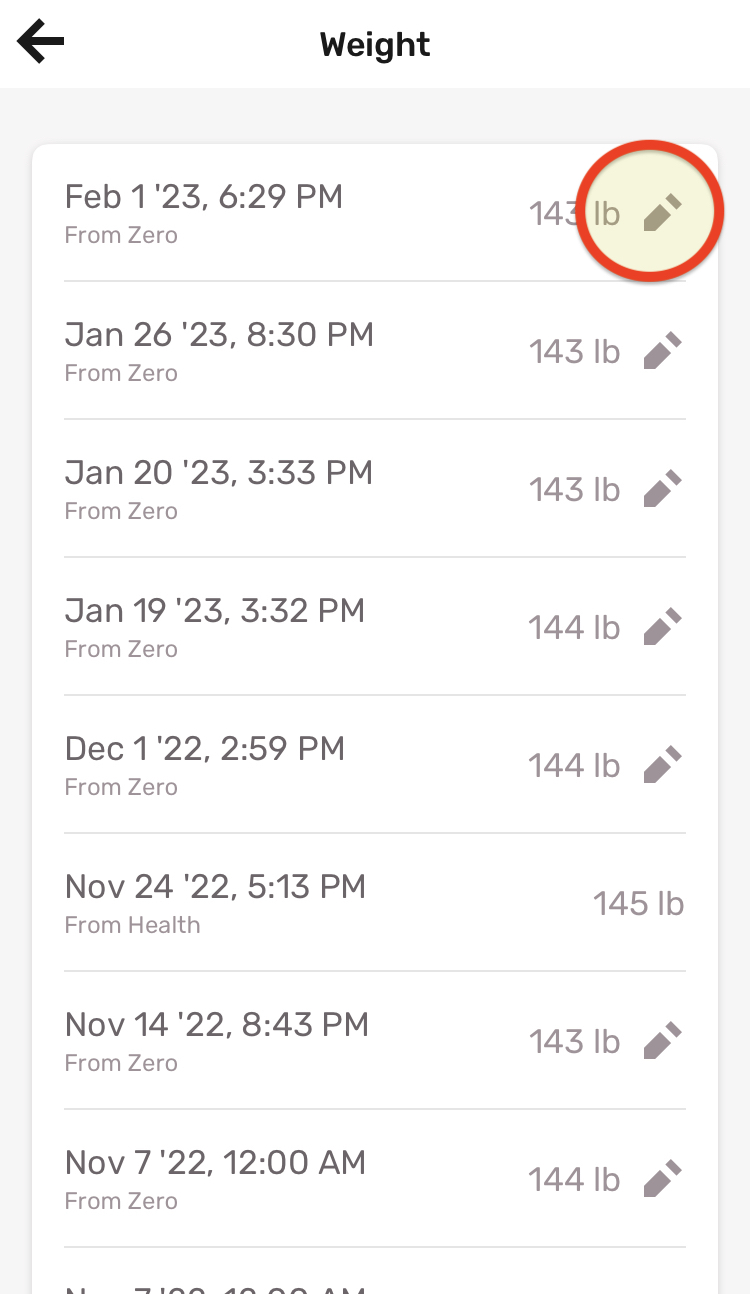Logging Weight with Zero Zero Longevity Science