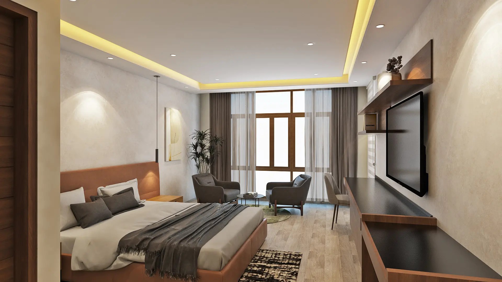 Guest house interior design Unimas Sportswear Ltd.'s chic Retreat