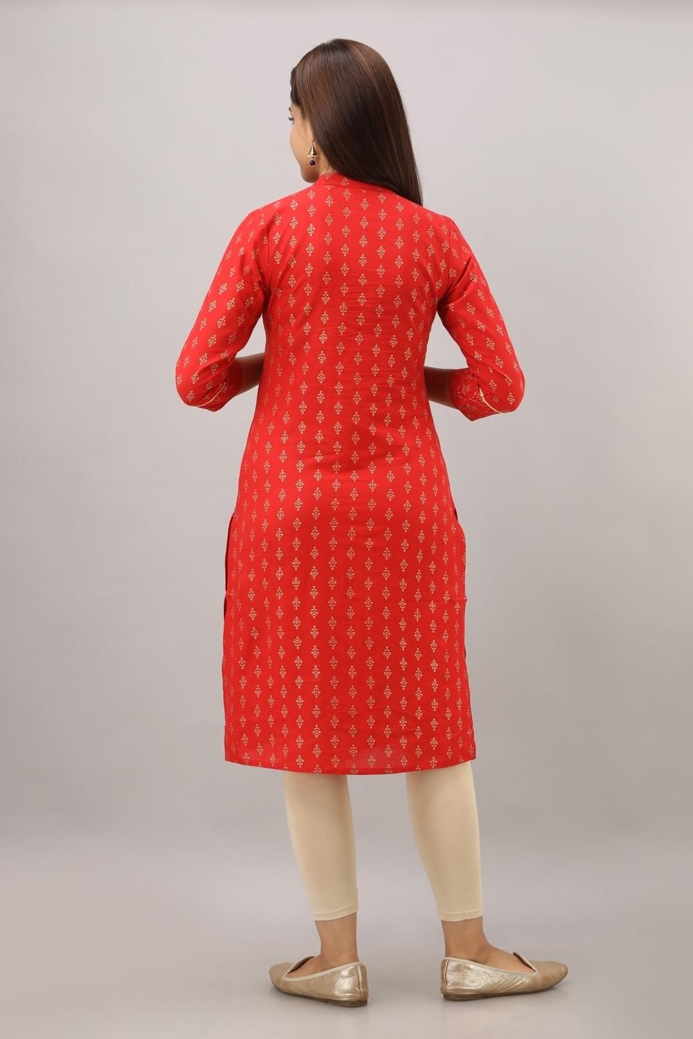 Pretty Cotton Printed Knee Length Kurti Zeronear