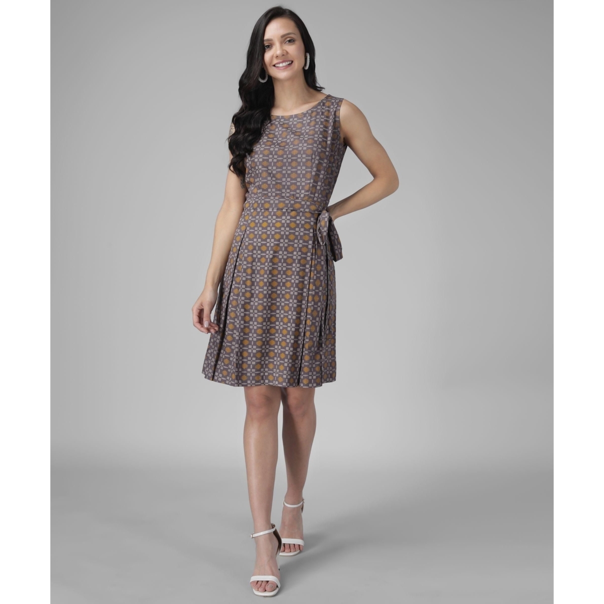 Cotton Printed Short Dress Zeronear