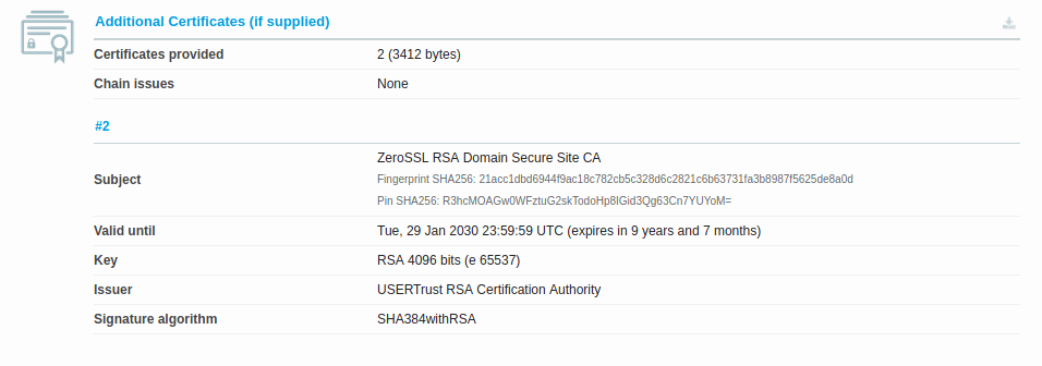 Missing Intermediate Certificate ZeroSSL Help Center