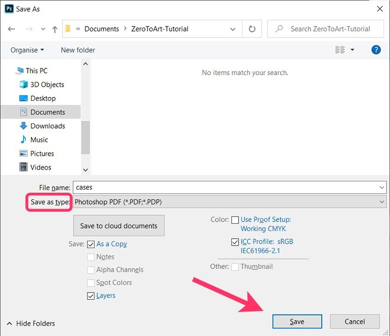How to Save File as PDF ZeroToArt