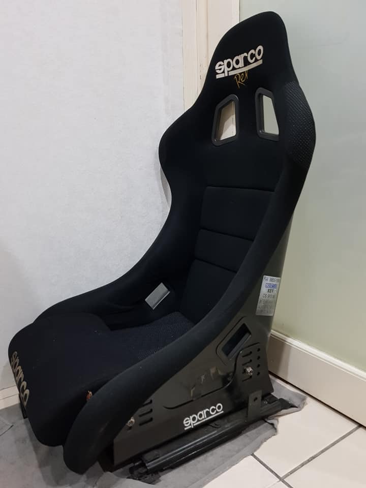 Original SPARCO REV Full Bucket Seat for sale. Complete with railing