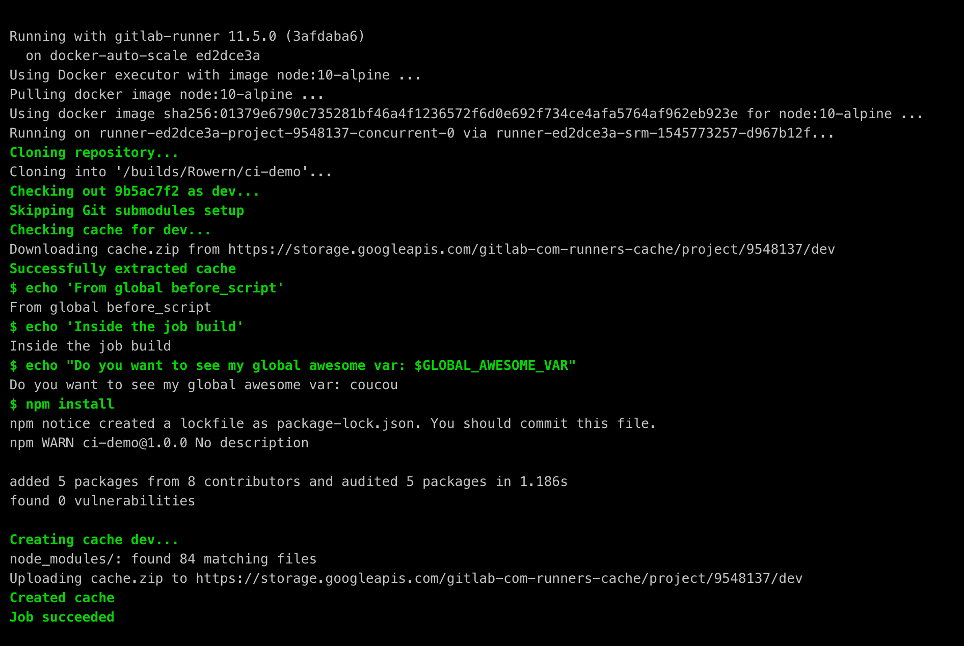 Gitlab CI Up and running