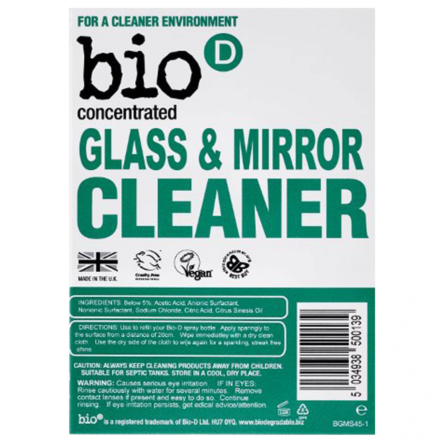 Bio D Glass & Mirror Cleaner Refill, Only £5.95