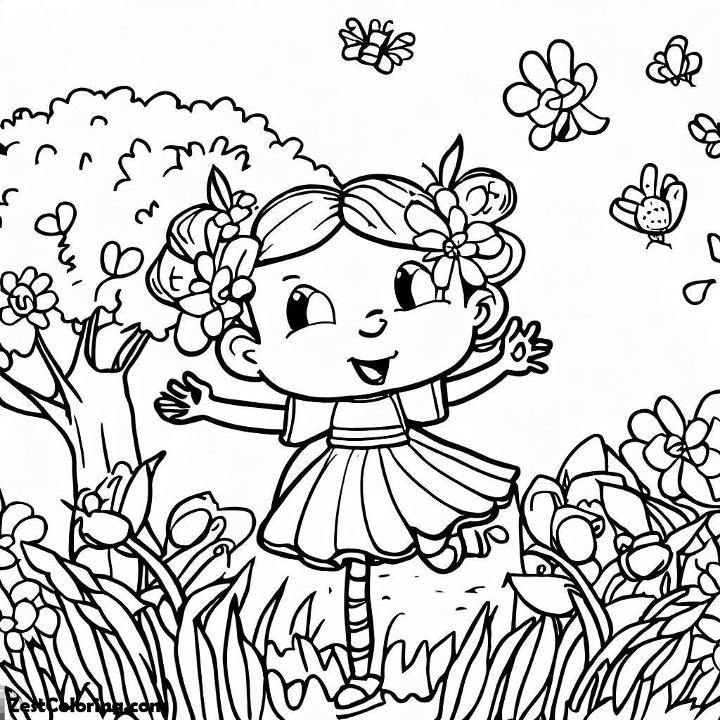 Beautiful Springtime Coloring Page For Kids Coloring for Kids Smart