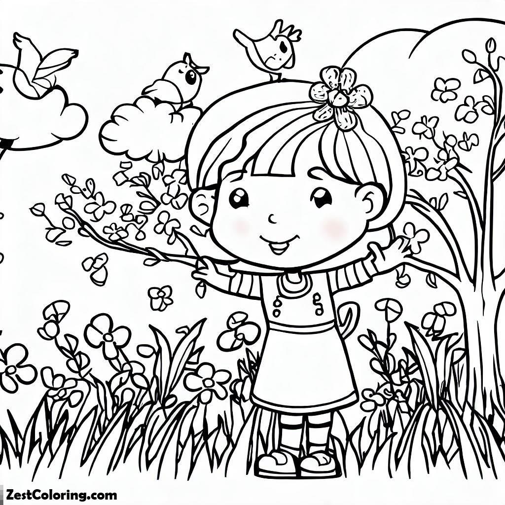 Springtime Coloring Page For Kids Coloring for Kids Smart, Creative