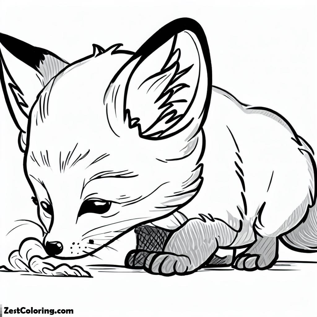 Kit Fox Sniffing Coloring Pages Coloring for Kids Smart, Creative