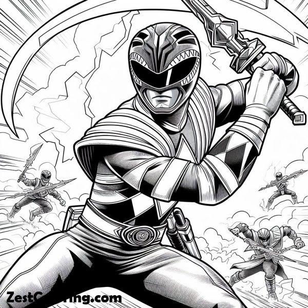 Blue Ranger In Power Rangers Ninja Storm Coloring Page Coloring for