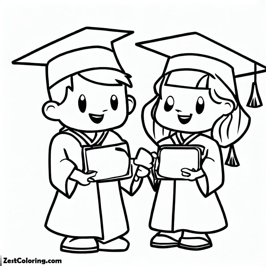 Graduation Couple Coloring Pages Coloring for Kids Smart, Creative