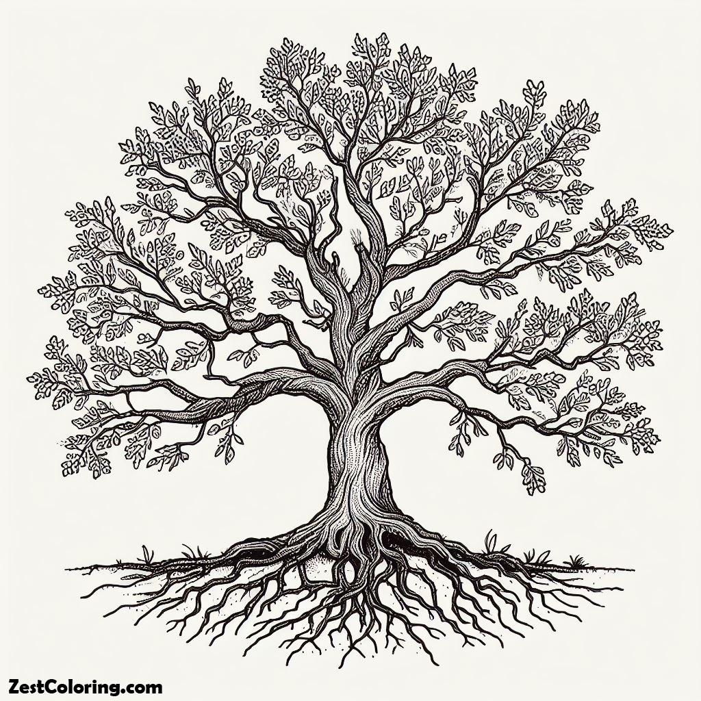Oak Tree Outline Coloring Page Coloring for Kids Smart, Creative