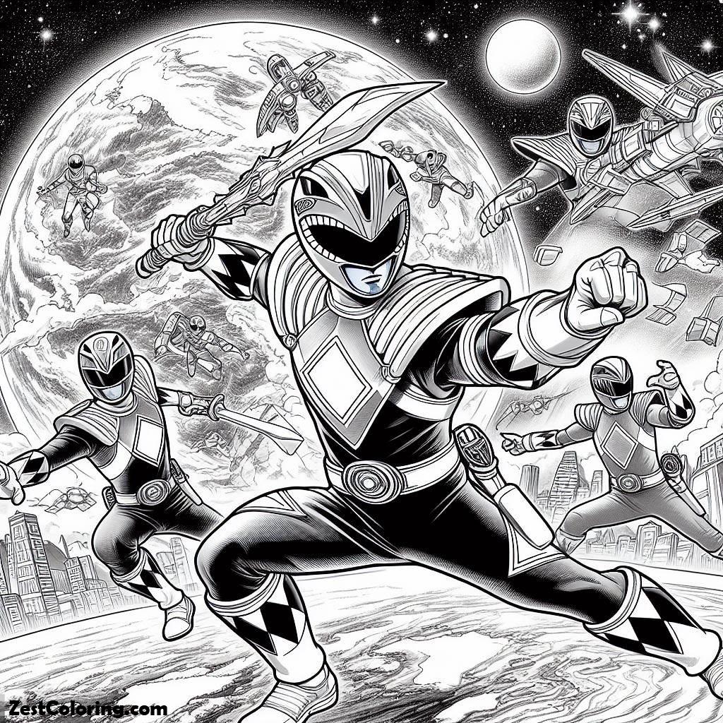 Power Rangers Ninja Storm Defending Earth Coloring Page Coloring for