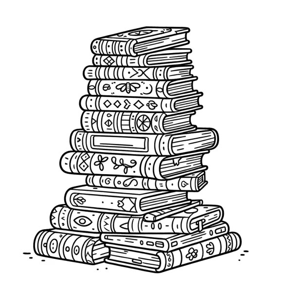 Stack Of Book Coloring Page 3 Coloring for Kids Smart, Creative