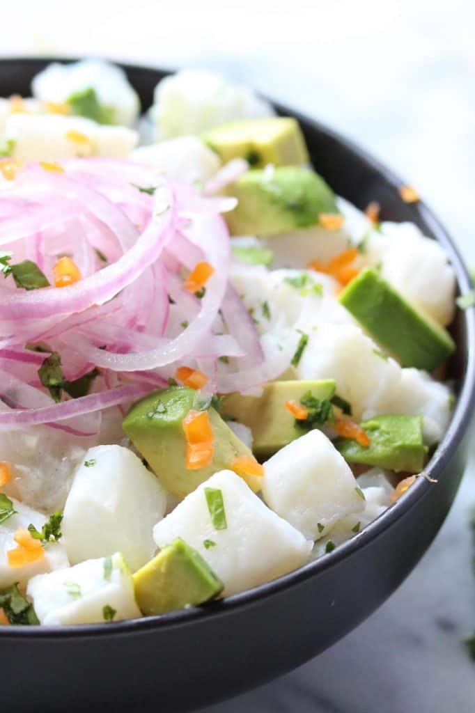 Easy Fresh Ceviche Zested Lemon