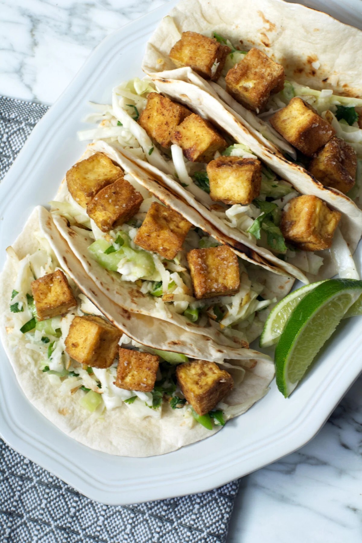 Crispy Tofu Tacos with Asian Pear Slaw Zestful Kitchen Zestful Kitchen