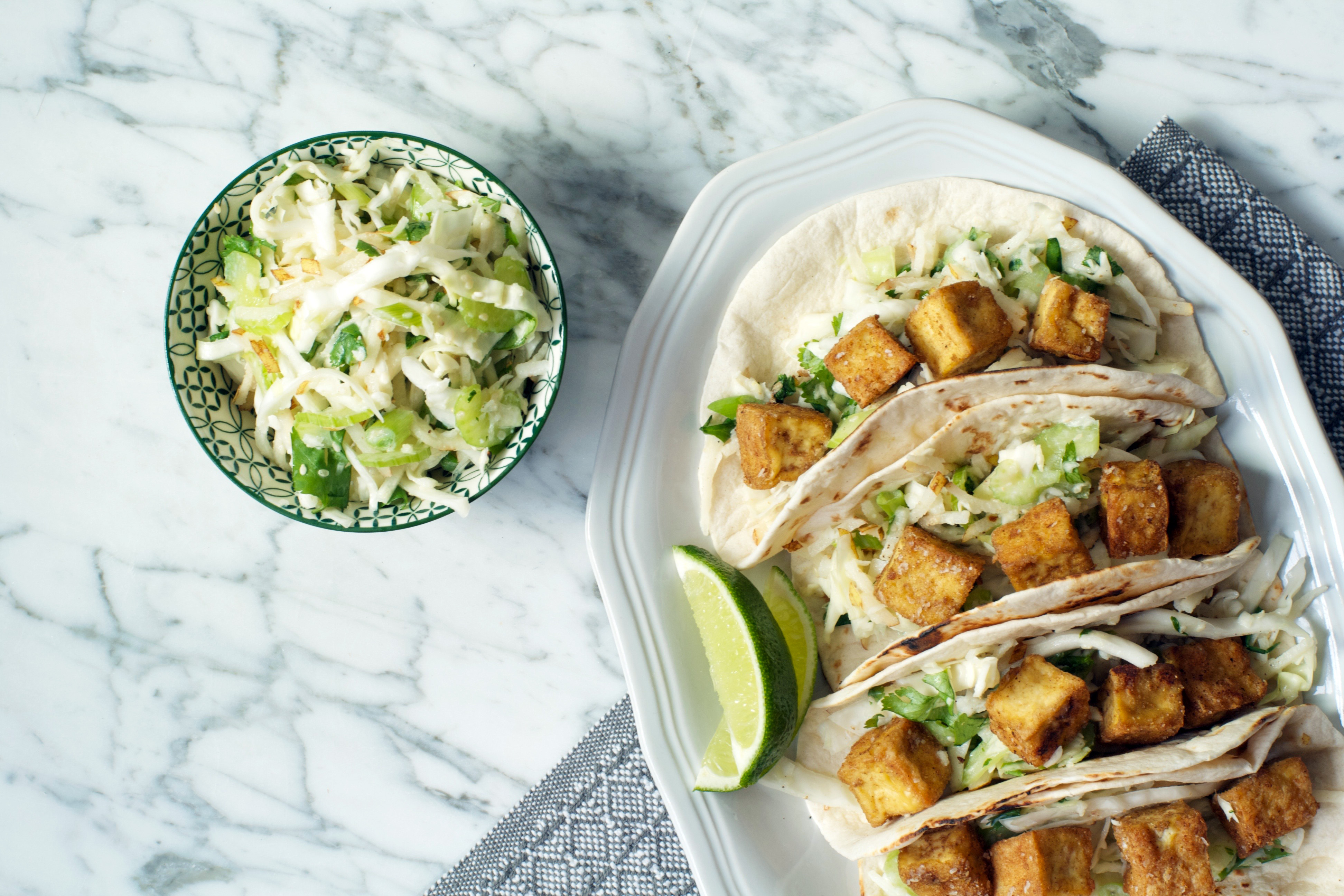 Crispy Tofu Tacos with Asian Pear Slaw Zestful Kitchen