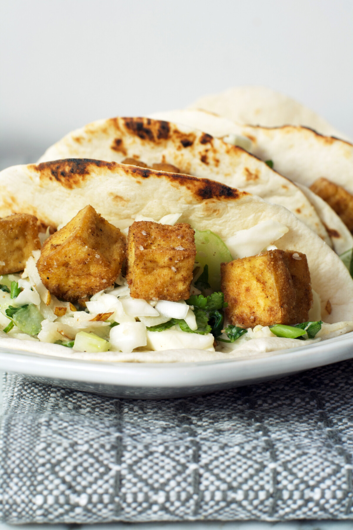 Crispy Tofu Tacos with Asian Pear Slaw — Zestful Kitchen