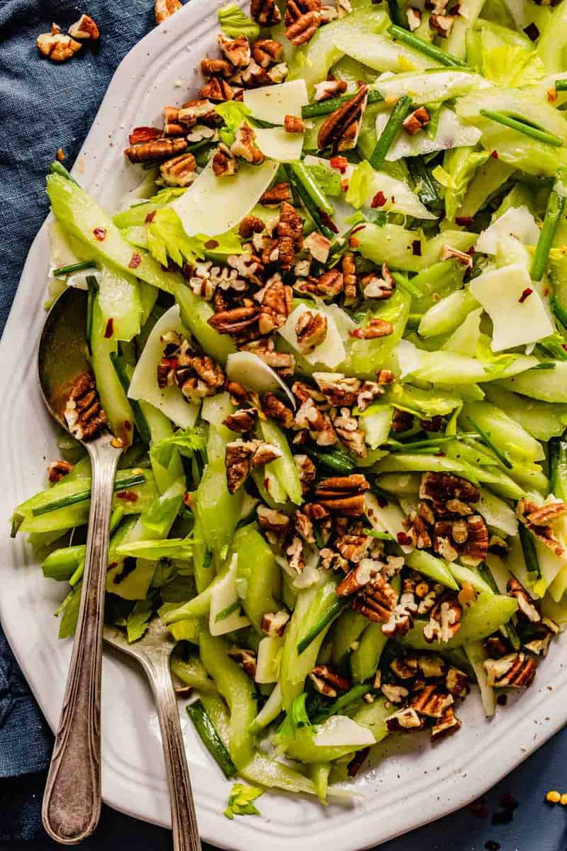Simple 7Ingredient Celery Salad with Chives & Pecans — Zestful Kitchen
