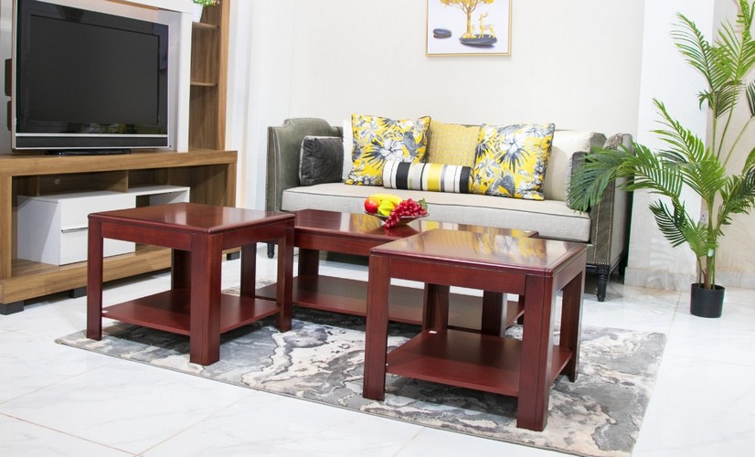 Lugarno Coffee table with 2 side stools Zetu Furniture