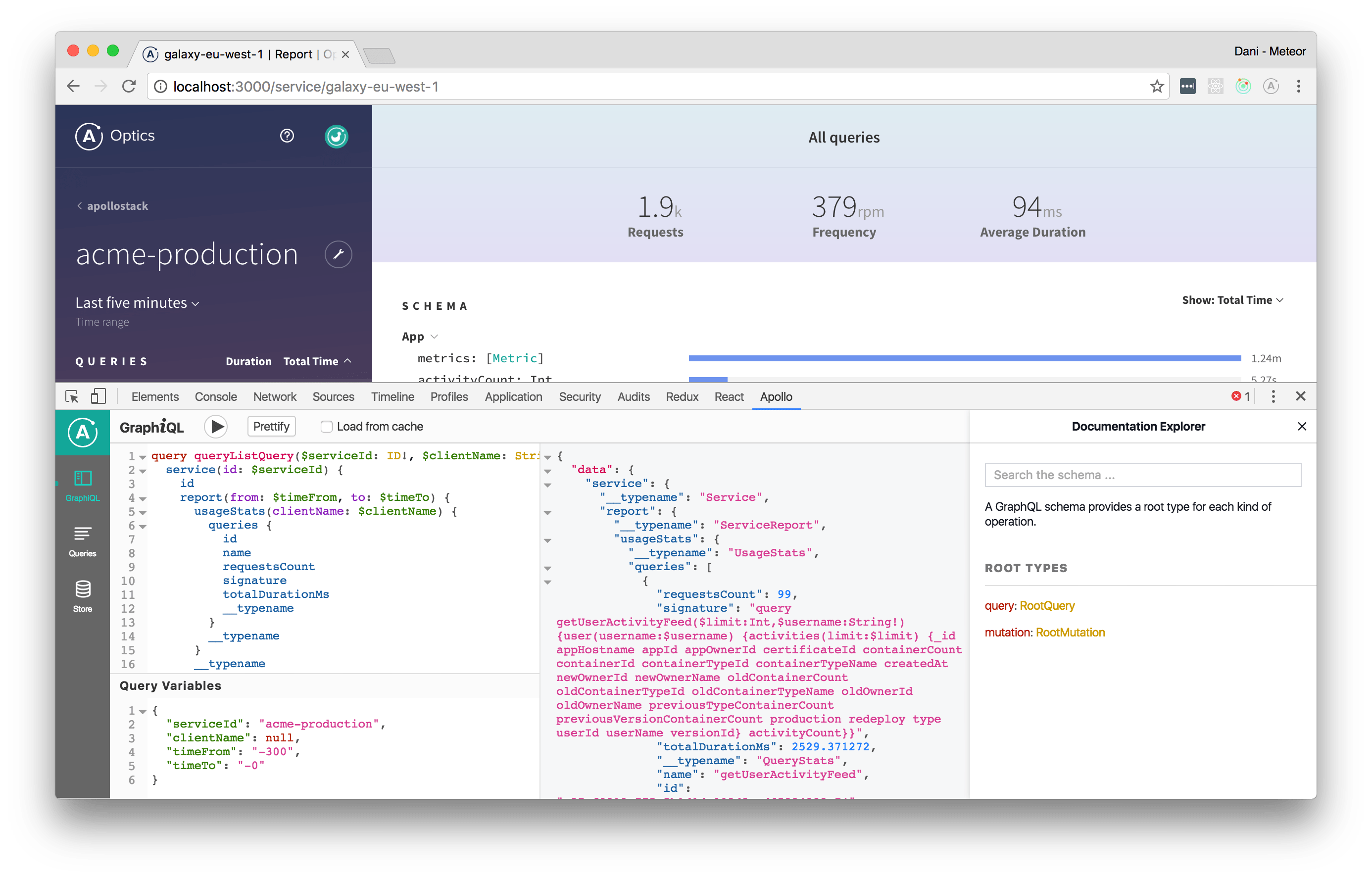 Developer tools Client (React) Apollo GraphQL Docs