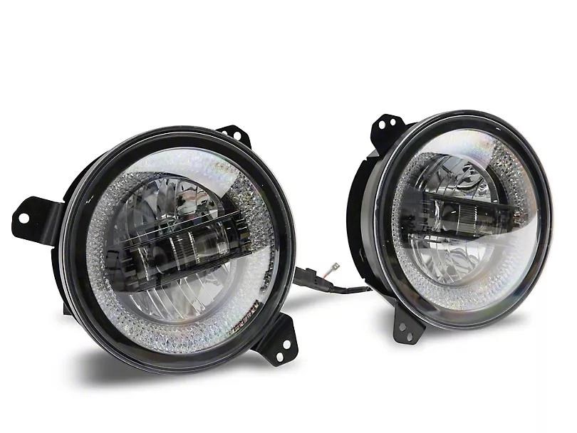 Axial LED Headlights; Black Housing; Clear Lens (2021 Jeep Gladiator