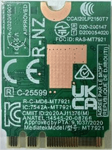 MT7921LEN Wireless LAN Card - Lightning Fish