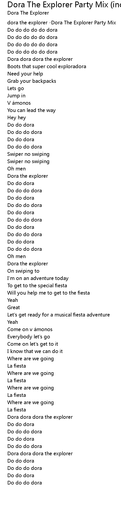 Dora The Explorer Party Mix (including "Dora The Explorer Theme