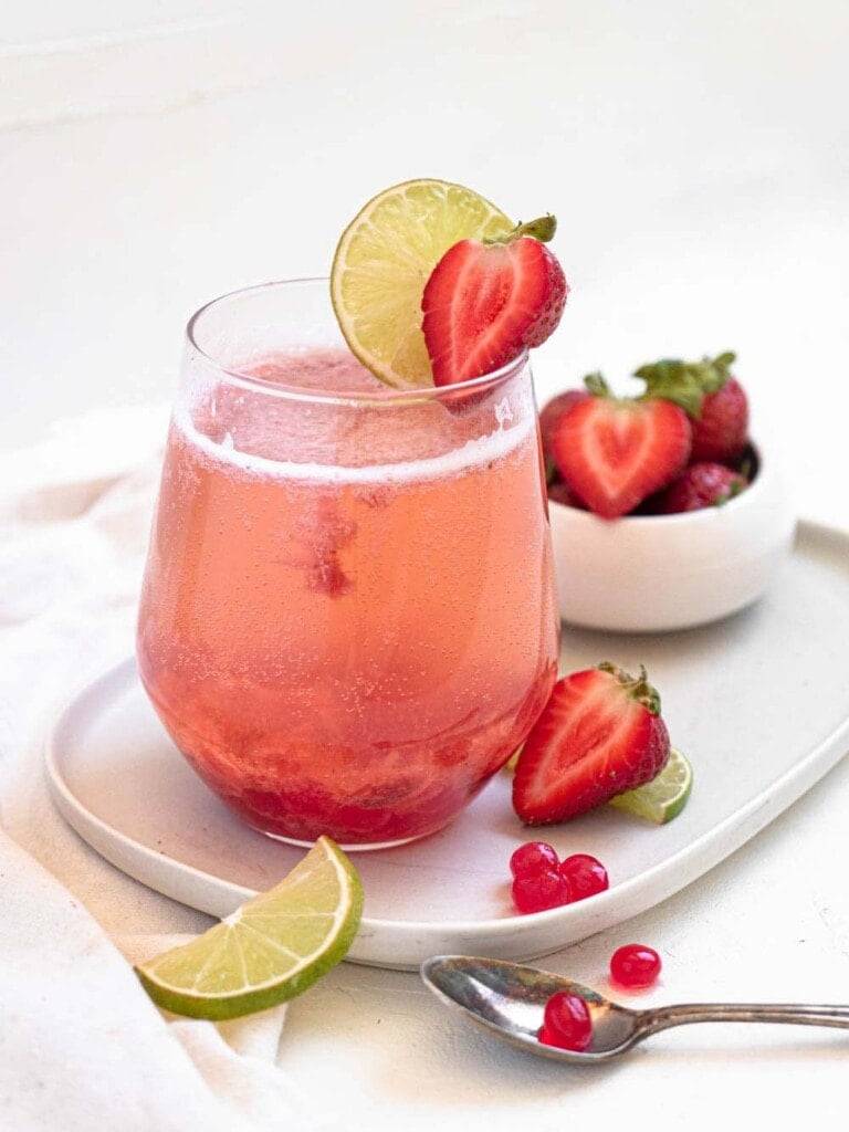 Strawberry and Lime Sparkling Boba Catherine Zhang
