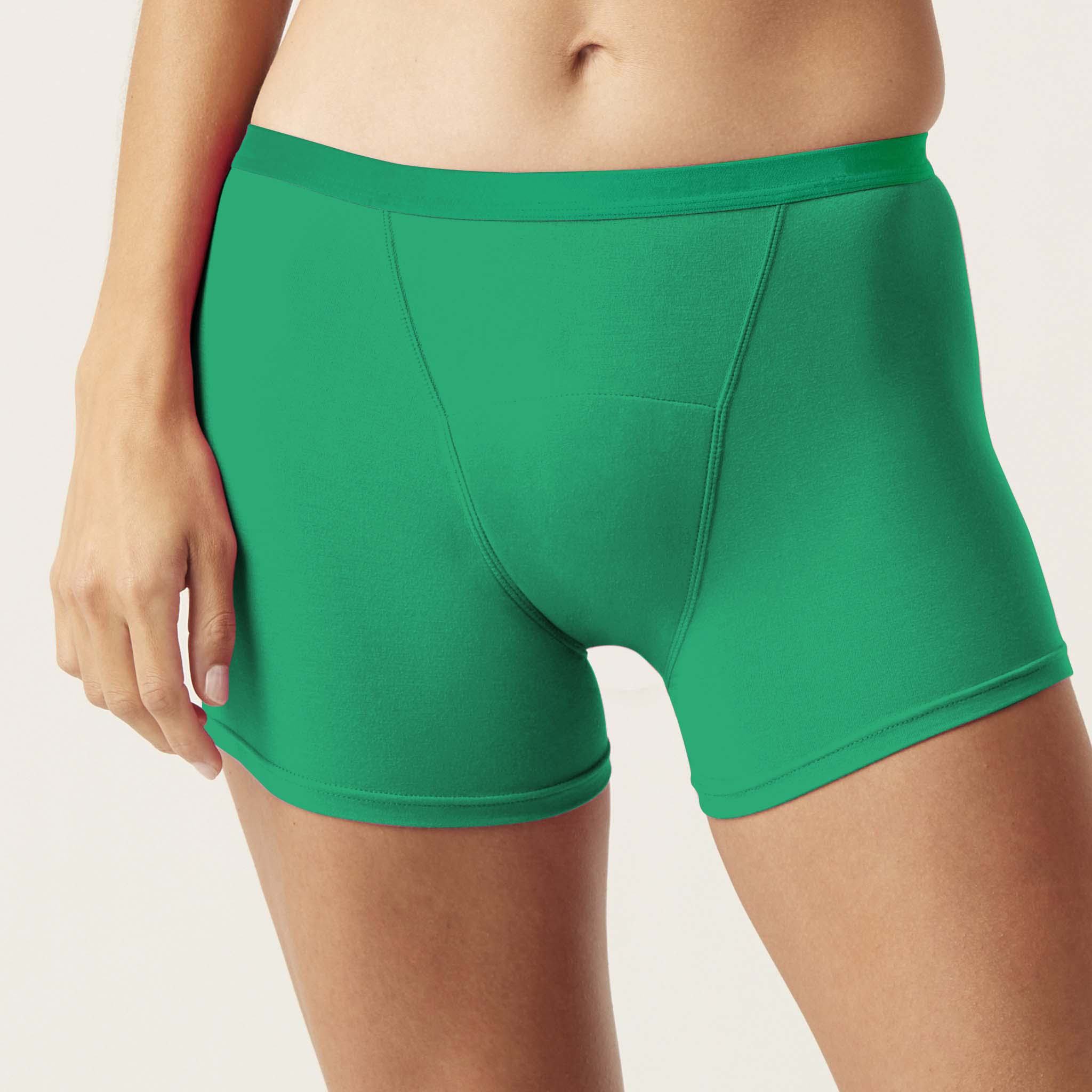 Tween Girl Underwear Boyshort Menstrual Soild Green color Culotte