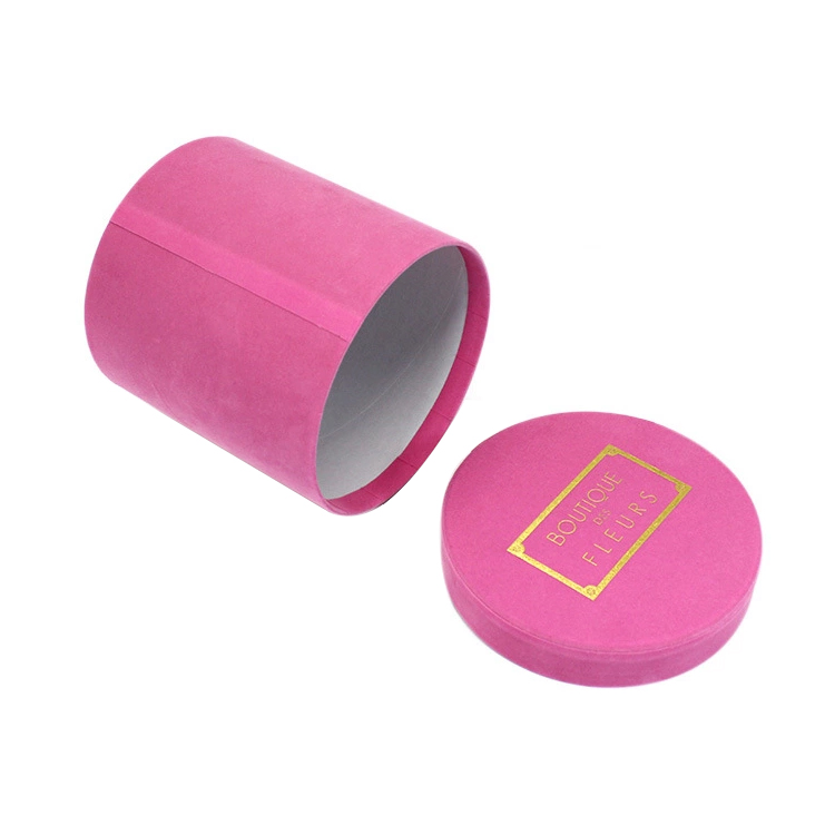 Custom Velvet Cylinder Box Rose Cylinder Packaging Box Round Tube