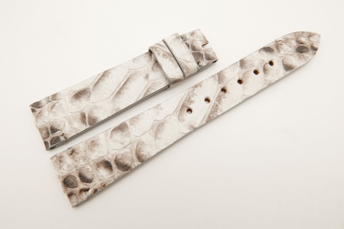 19mm/18mm Black Genuine Crocodile Skin Leather Watch Strap With Quick