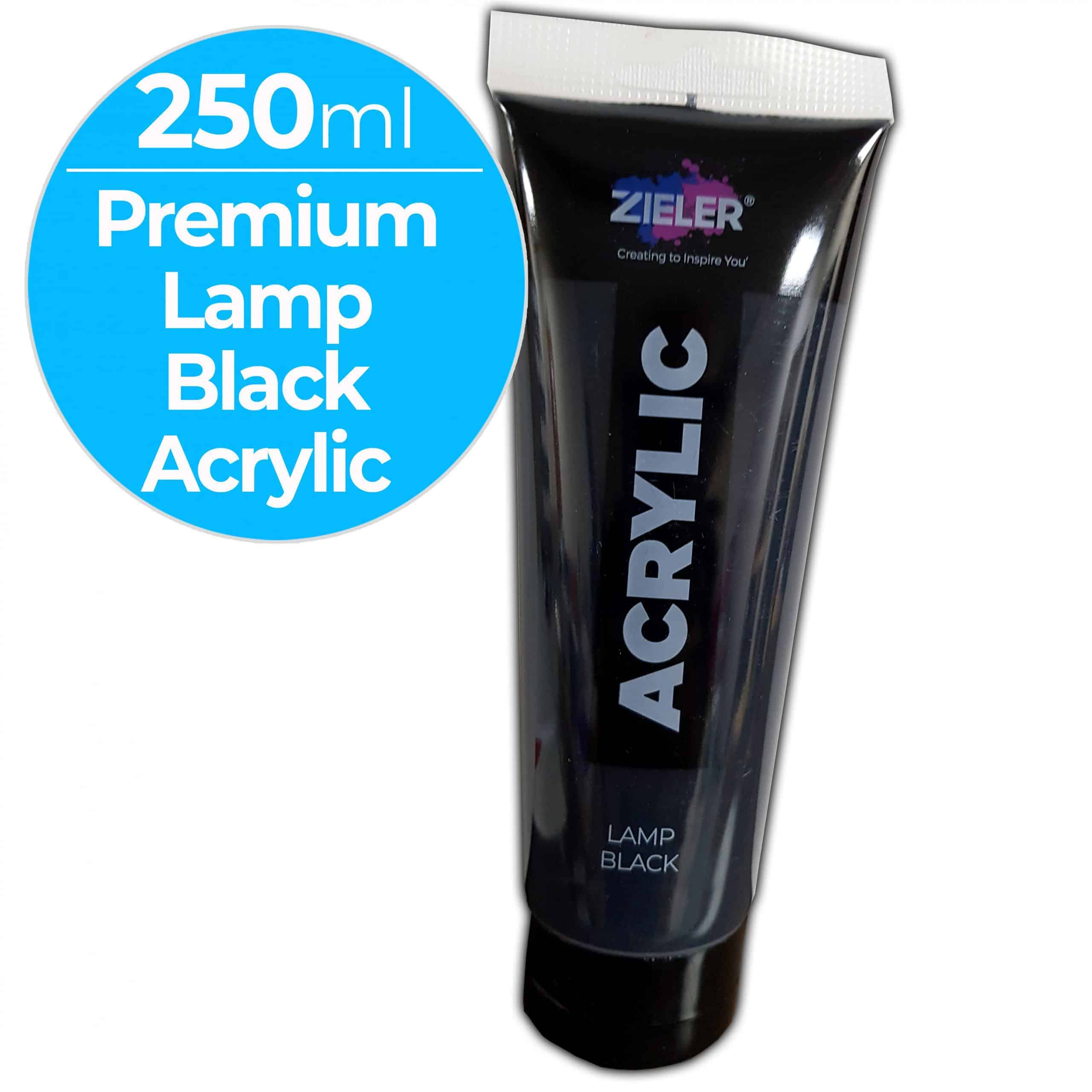 250ml Premium Black Acrylic Paint Zieler Art Supplies