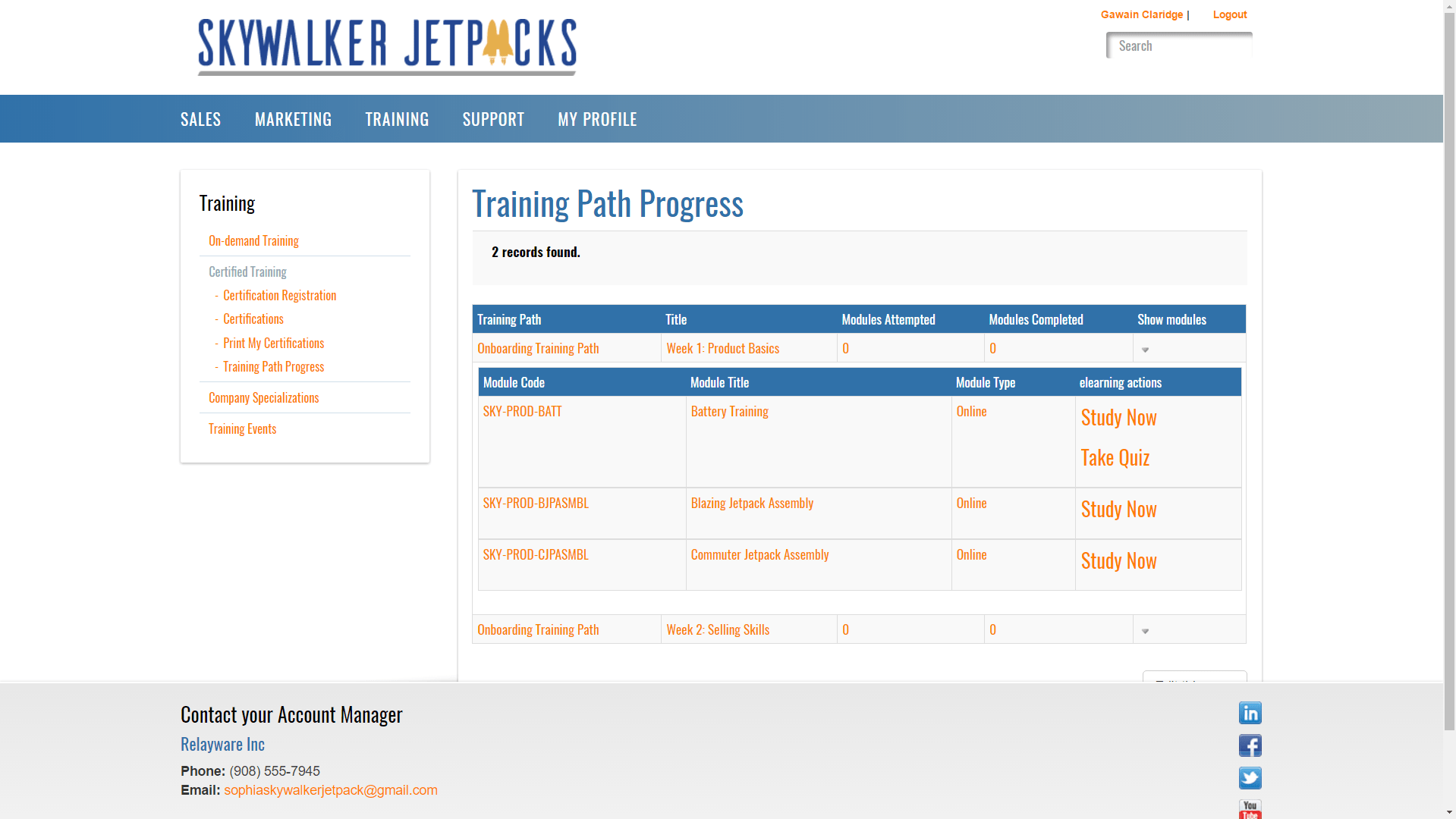 RELAY_ELEARNING_TRAININGPATH_PROGRESS ZiftPRMAdmin